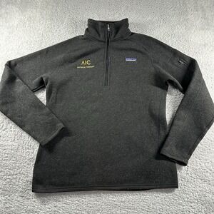 Patagonia Better Sweater Womens Large Black 1/4 Zip Fleece Pull Over Heavyweight